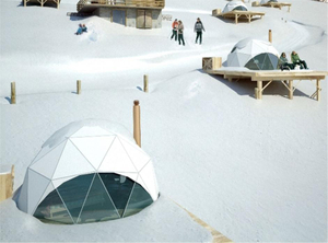 Tente extérieure imperméable de toile de dôme géodésique de tente de toile d'igloo de station de Glamping de luxe de PVC